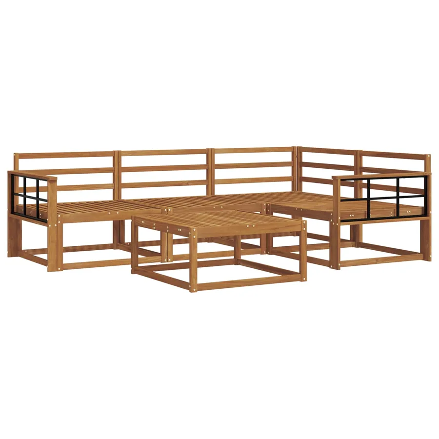 Ensemble de canapés d'extérieur 5 pcs Naturel - 2