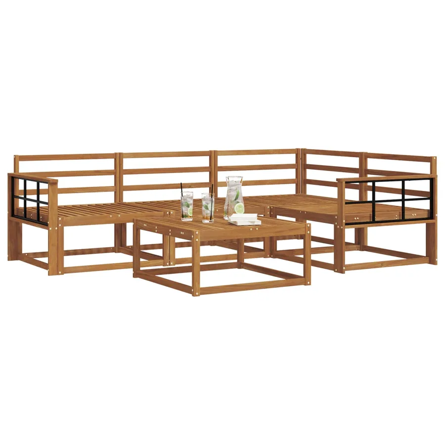 Ensemble de canapés d'extérieur 5 pcs Naturel - 3