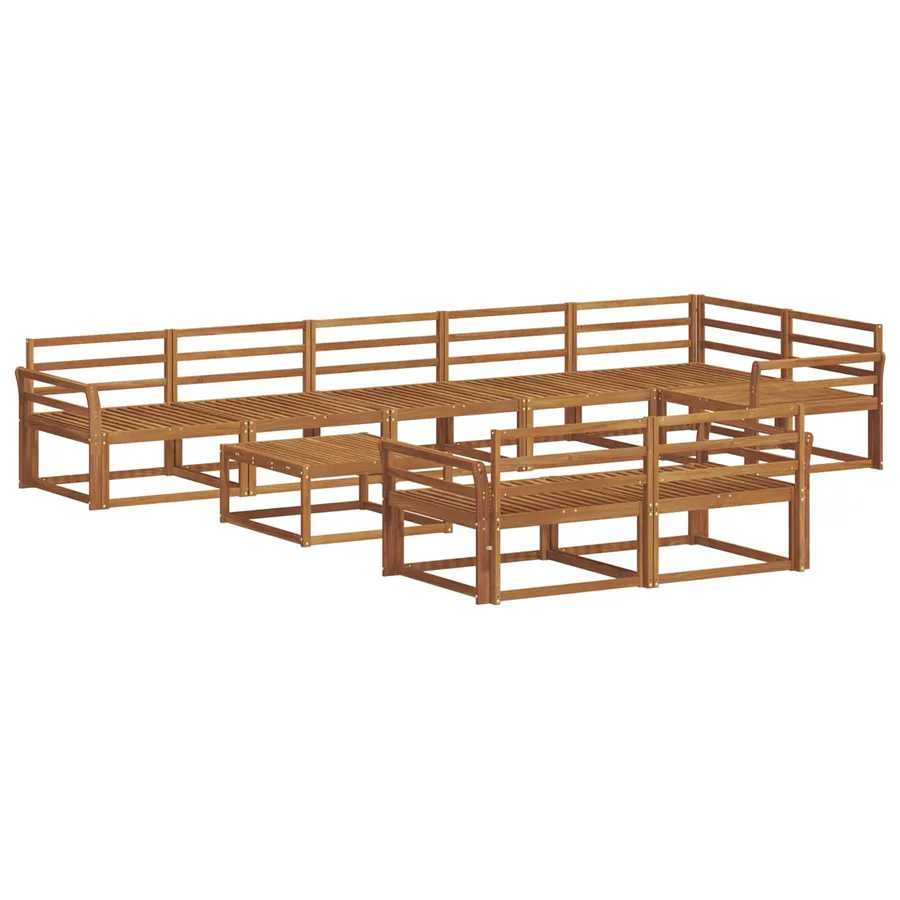 Ensemble de canapés d'extérieur 9 pcs Naturel - 2