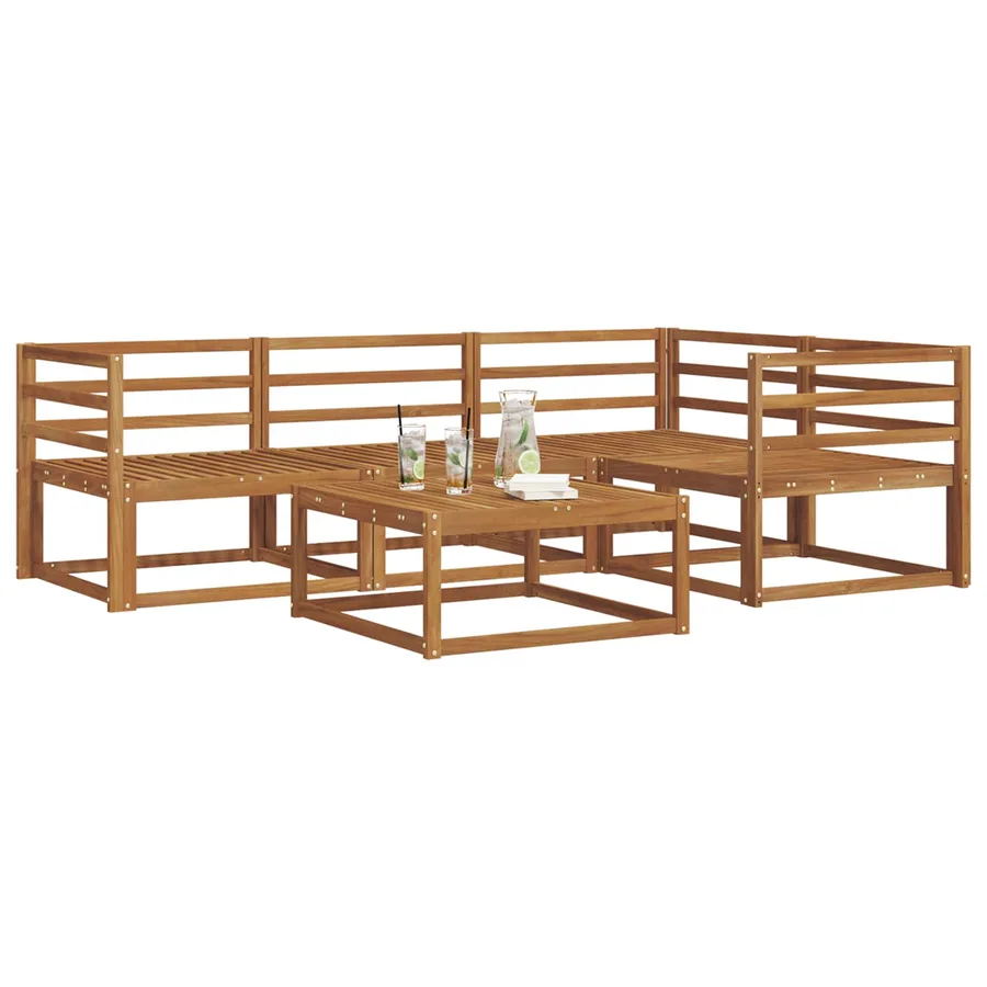 Ensemble de canapés d'extérieur 5 pcs Naturel - 3
