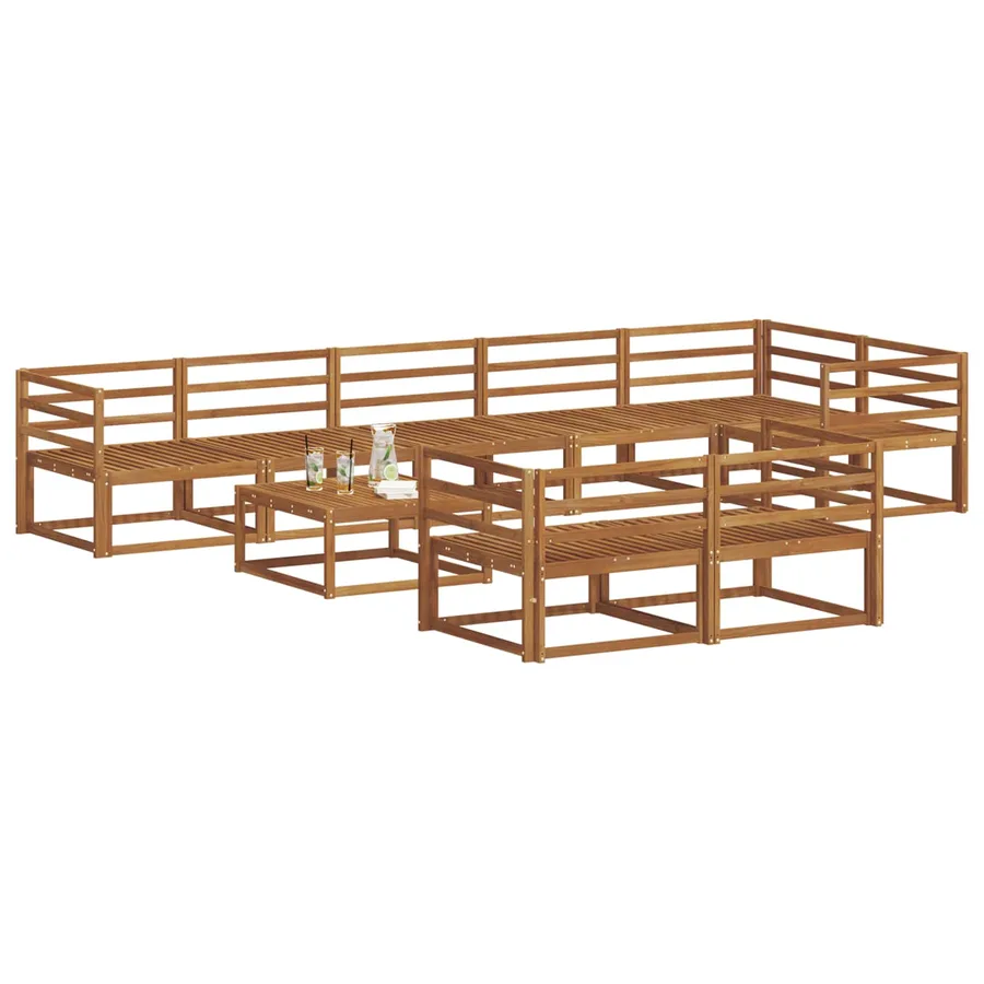 Ensemble de canapés d'extérieur 9 pcs Naturel - 3