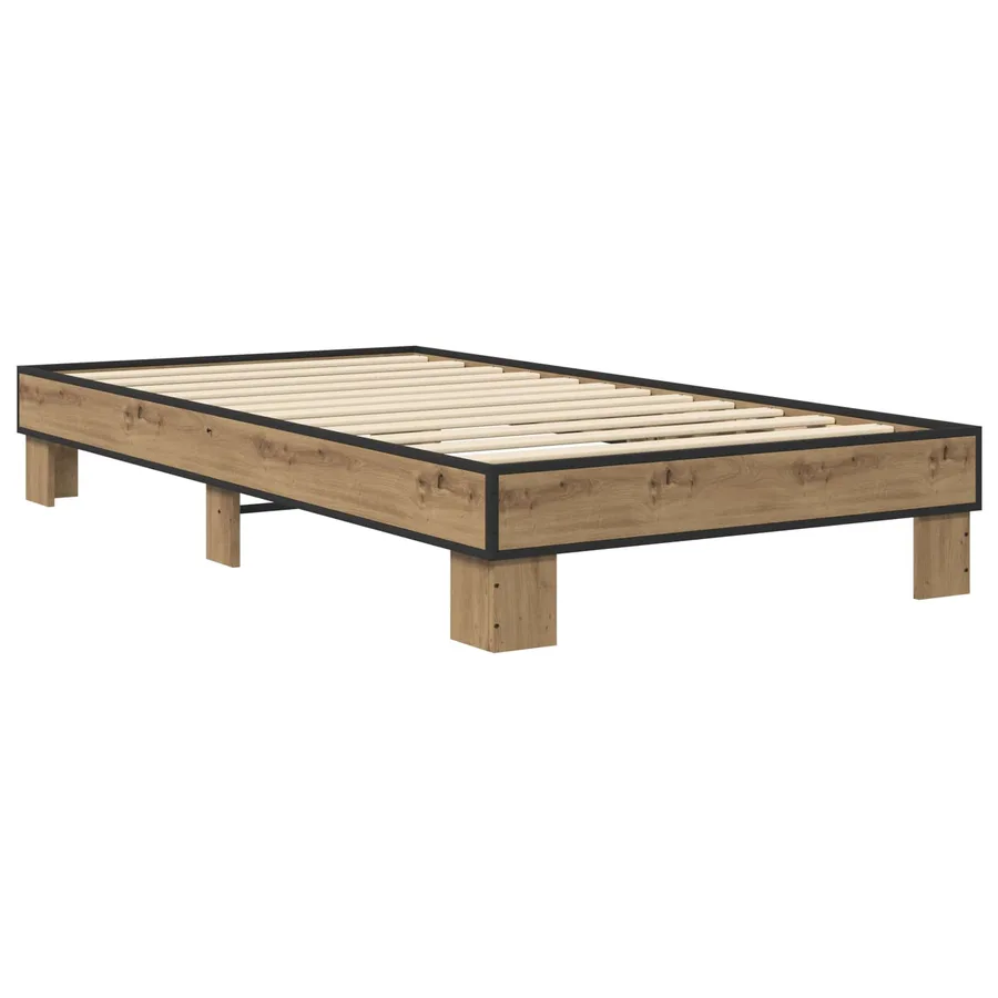 Cadre de lit Chêne artisanal 80 x 200 cm Bois d'ingénierie - 2