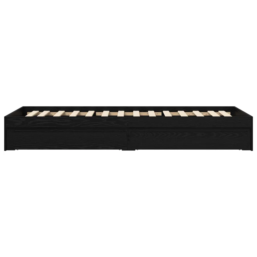 Cadre de lit avec rangement avec tiroir Chêne noir 80 x 200 cm - 4