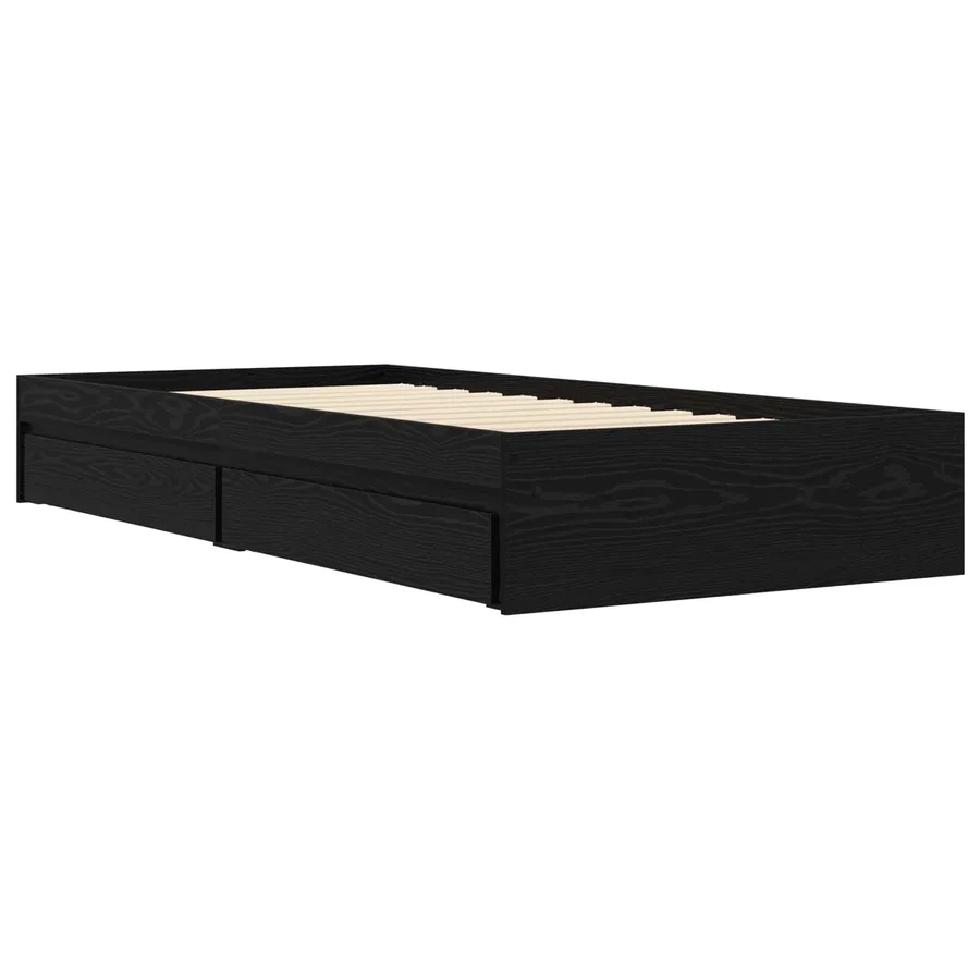 Cadre de lit avec rangement avec tiroir Chêne noir 80 x 200 cm - 5