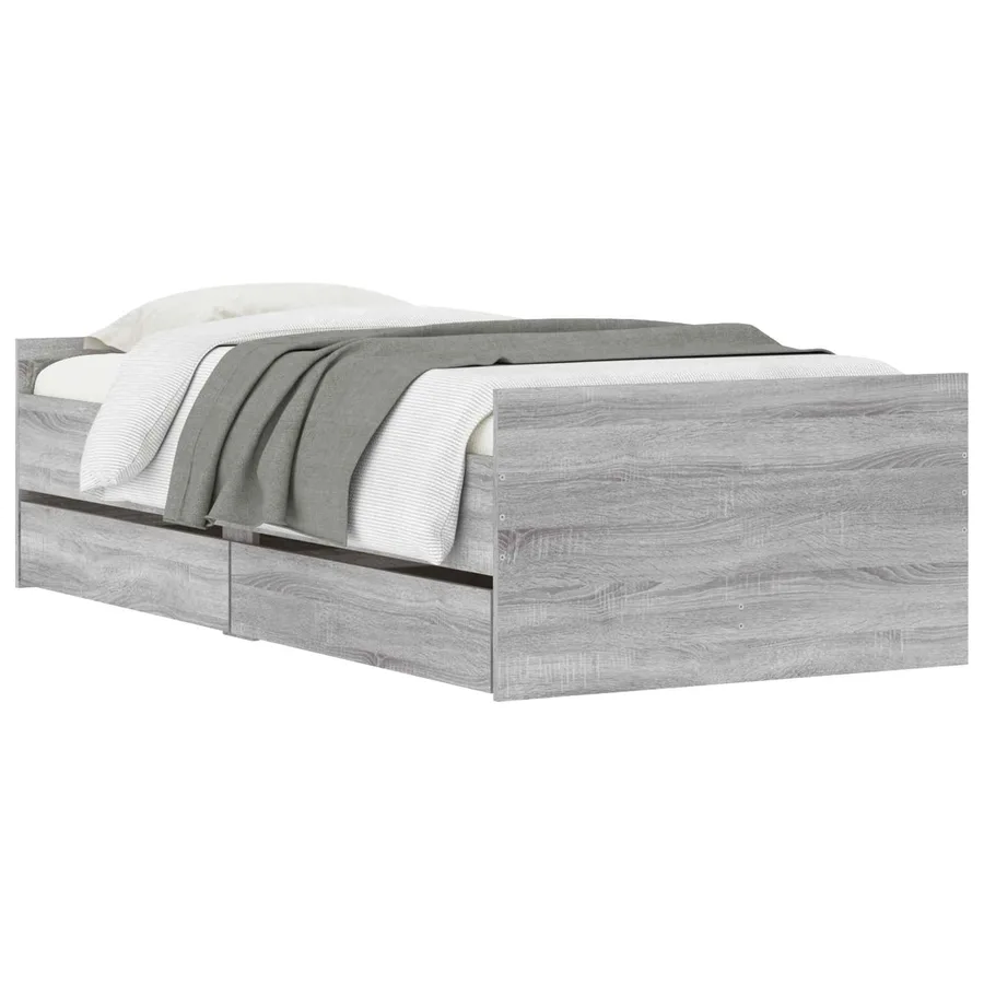 Cadre de lit avec rangement Gris béton 80 x 200 cm - 2