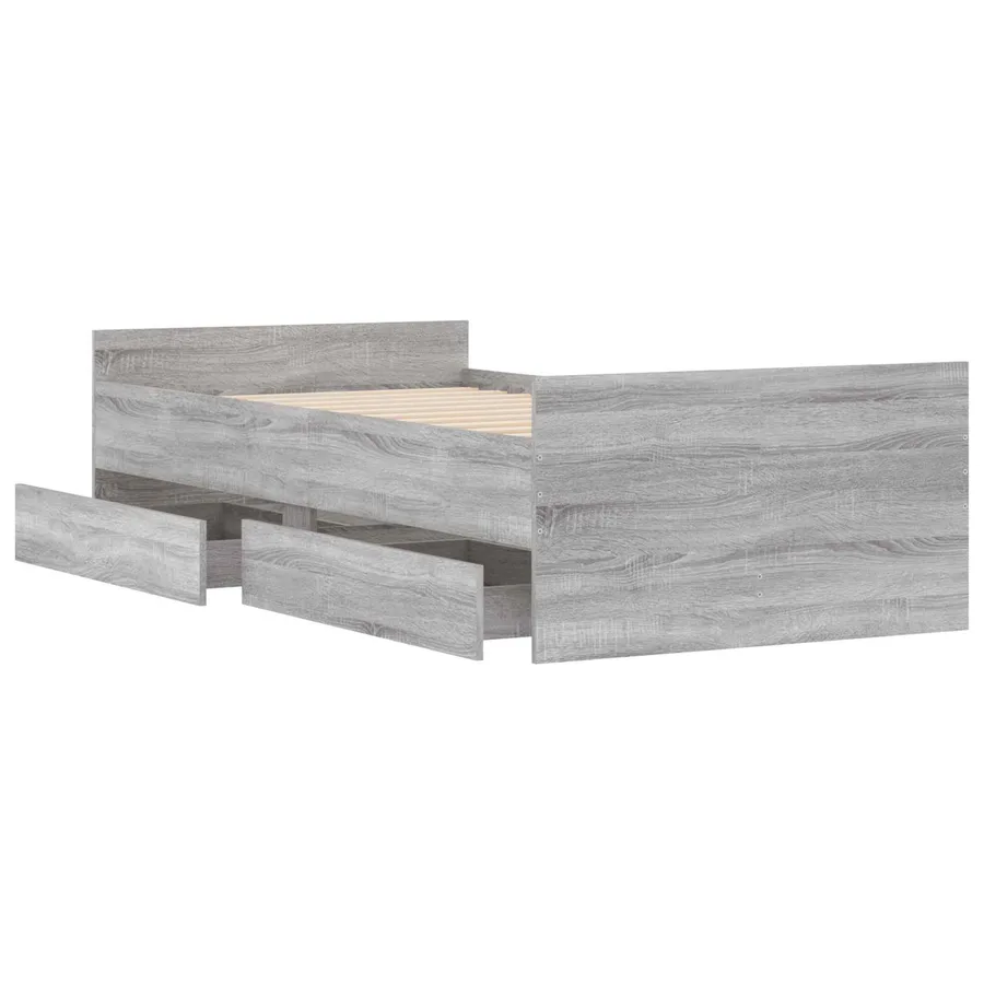 Cadre de lit avec rangement Gris béton 80 x 200 cm - 4
