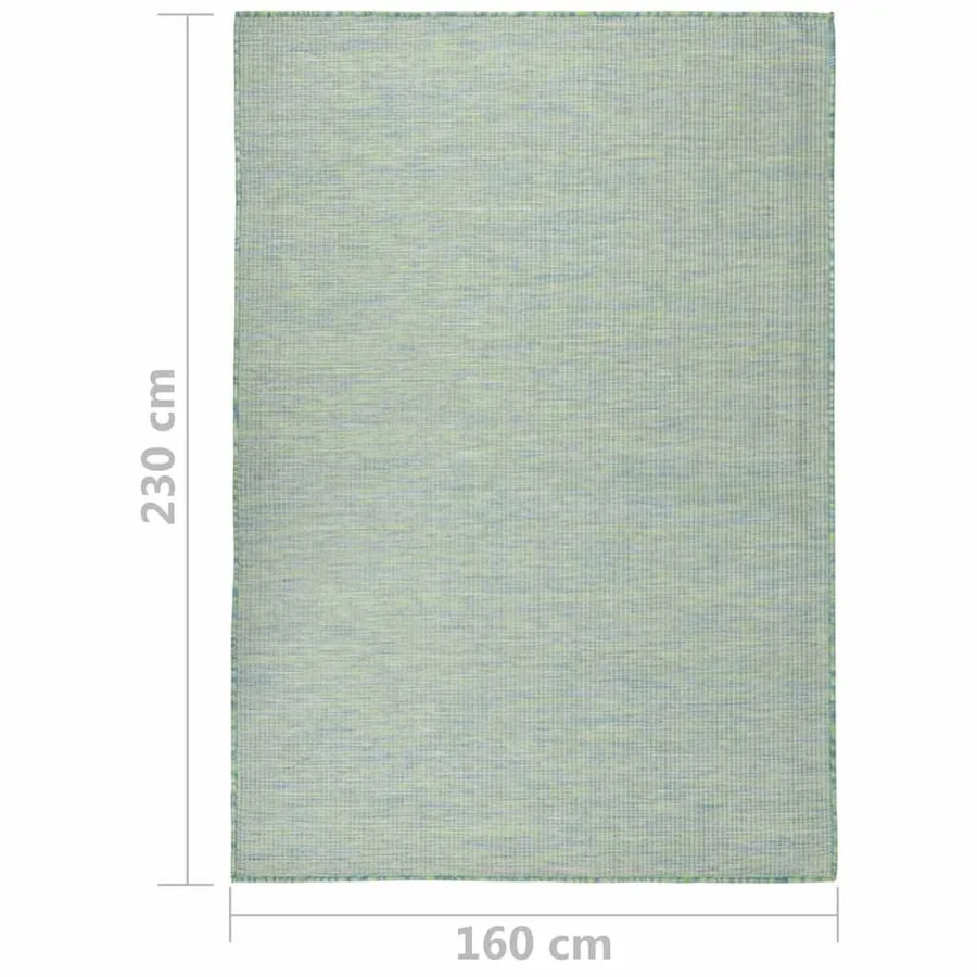 Tapis à tissage plat d'extérieur 160x230 cm Turquoise - 6