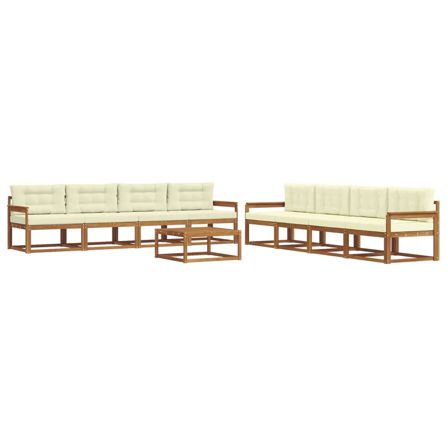 Ensemble de canapés d'extérieur 9 pcs Naturel et Crème - 2
