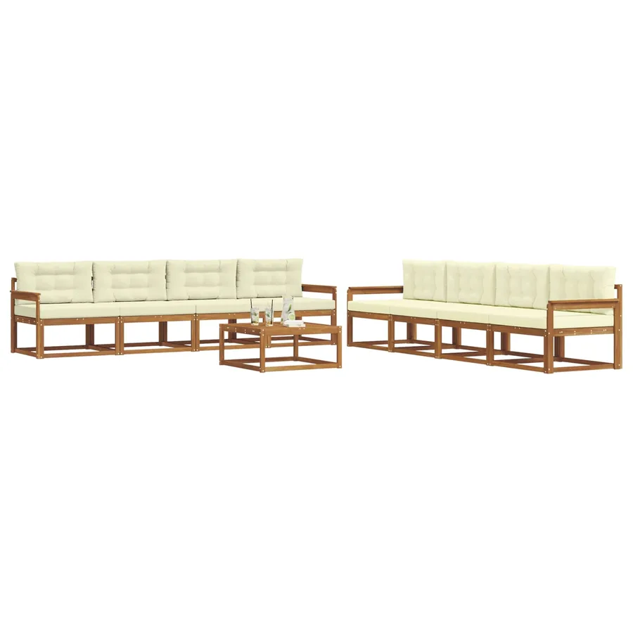 Ensemble de canapés d'extérieur 9 pcs Naturel et Crème - 3