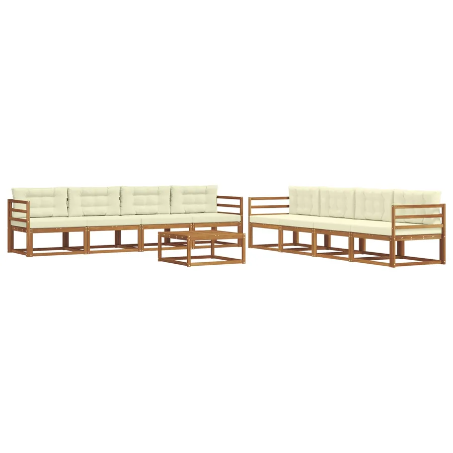 Ensemble de canapés d'extérieur 9 pcs Naturel et Crème - 2