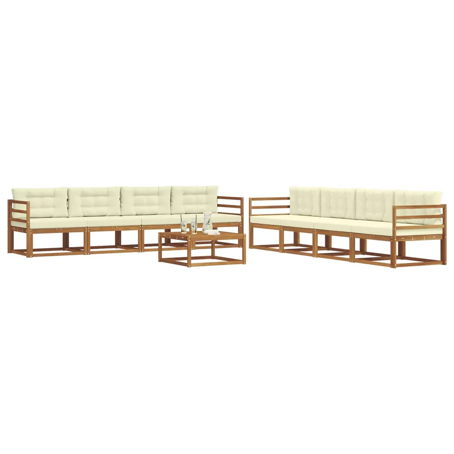 Ensemble de canapés d'extérieur 9 pcs Naturel et Crème - 3