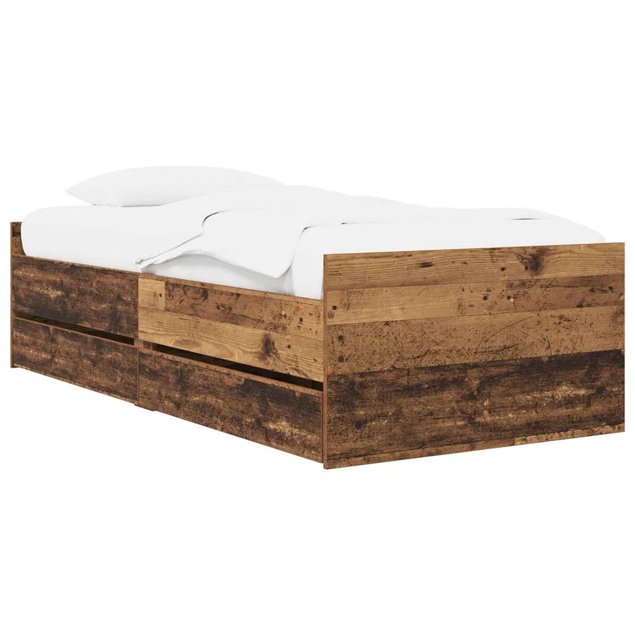 Cadre de lit avec rangement Bois ancien 80 x 200 cm