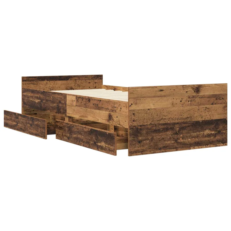 Cadre de lit avec rangement Bois ancien 80 x 200 cm - 2