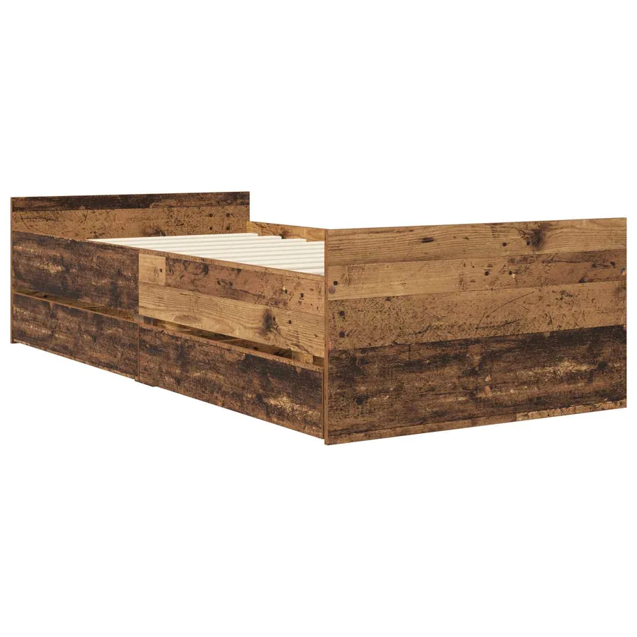 Cadre de lit avec rangement Bois ancien 80 x 200 cm - 3
