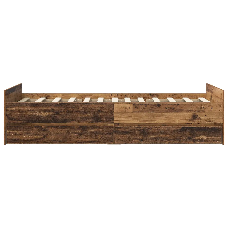 Cadre de lit avec rangement Bois ancien 80 x 200 cm - 5