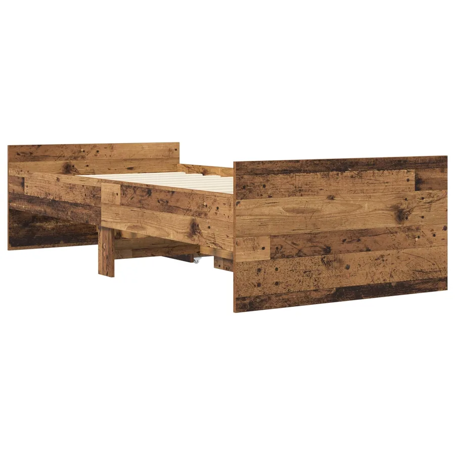 Cadre de lit avec rangement Bois ancien 80 x 200 cm - 6