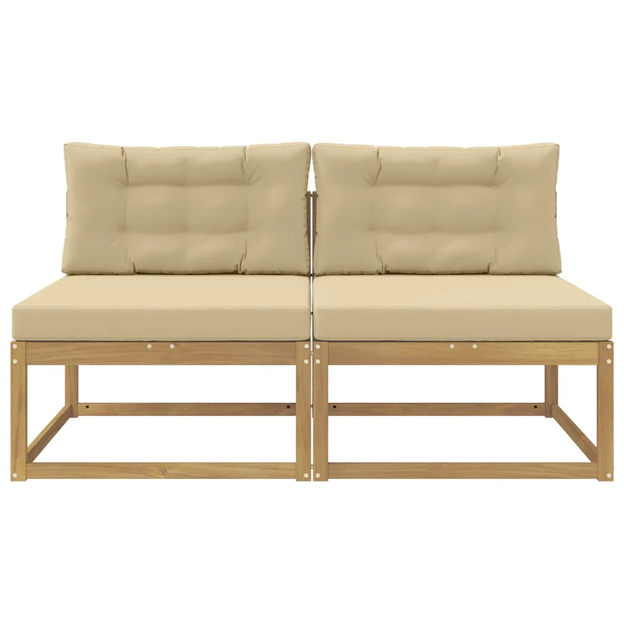 2 Pièce Sofa de milieu extérieur Polyester Blanc - 3
