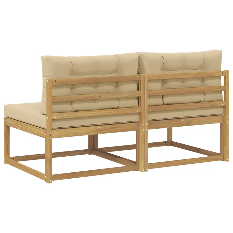 2 Pièce Sofa de milieu extérieur Polyester Blanc - 5