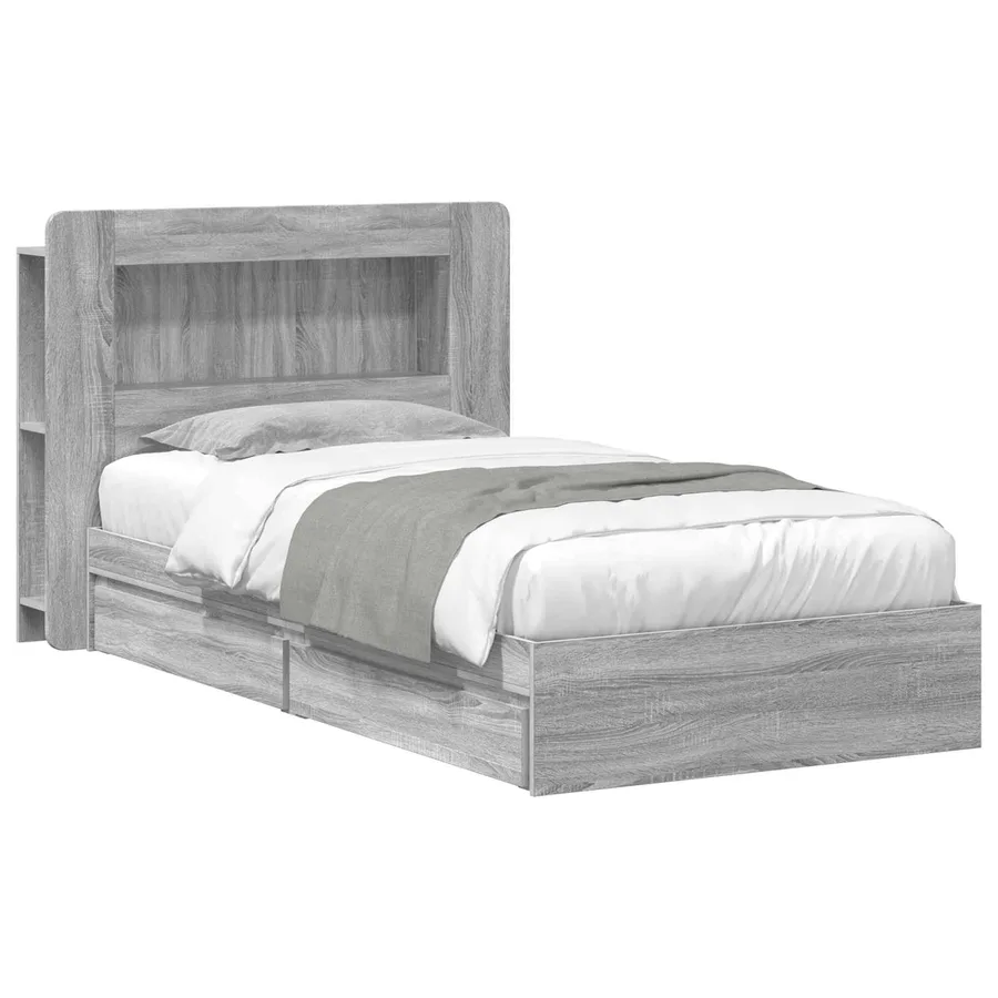 Cadre de lit avec rangement Sonoma gris 100 x 200 cm - 2