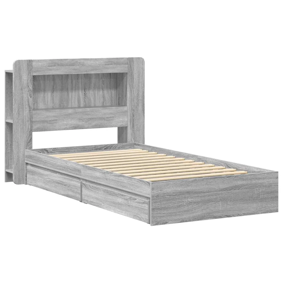 Cadre de lit avec rangement Sonoma gris 100 x 200 cm - 3