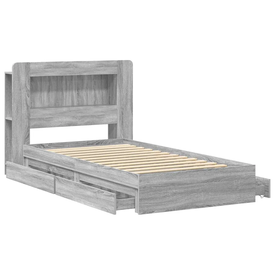 Cadre de lit avec rangement Sonoma gris 100 x 200 cm - 4