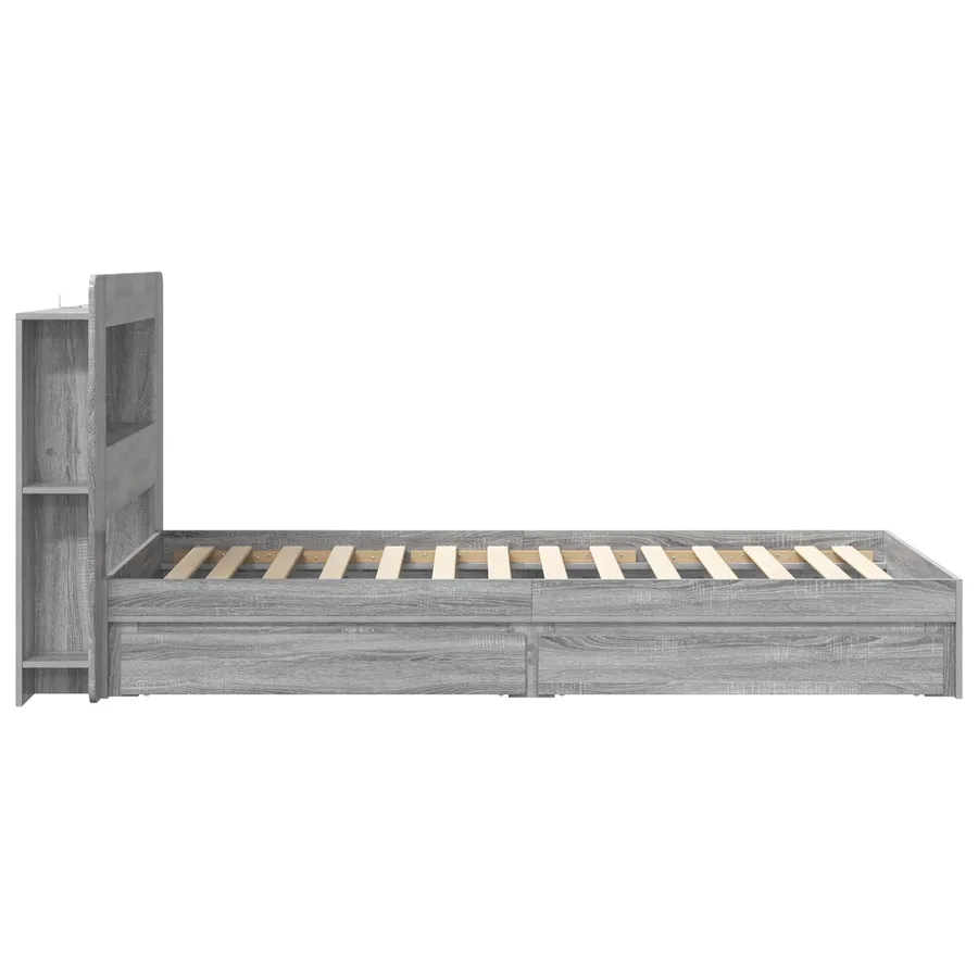 Cadre de lit avec rangement Sonoma gris 100 x 200 cm - 5