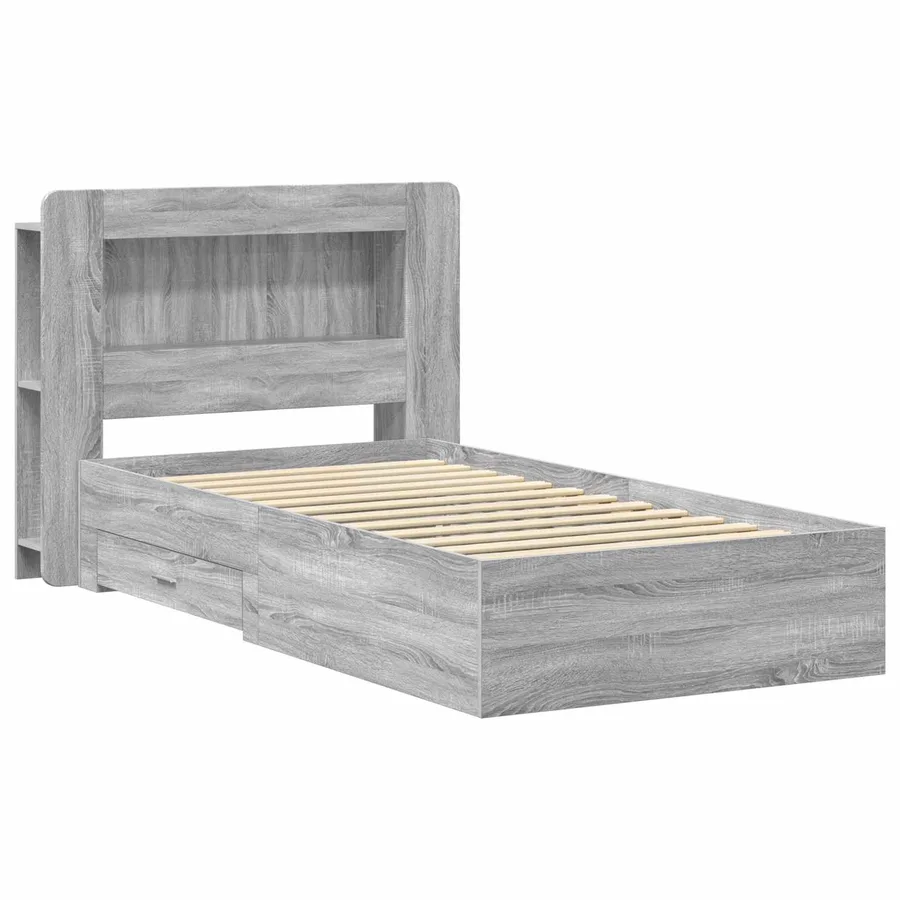 Cadre de lit avec rangement Sonoma gris 90 x 200 cm - 2