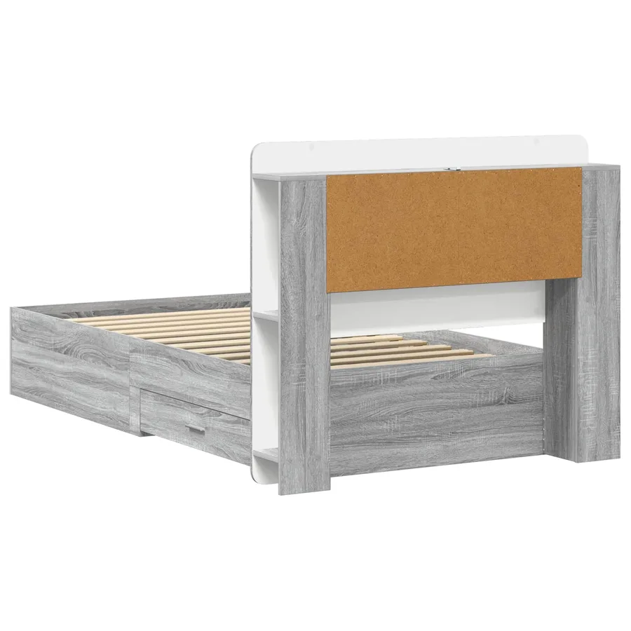 Cadre de lit avec rangement Sonoma gris 90 x 200 cm - 5