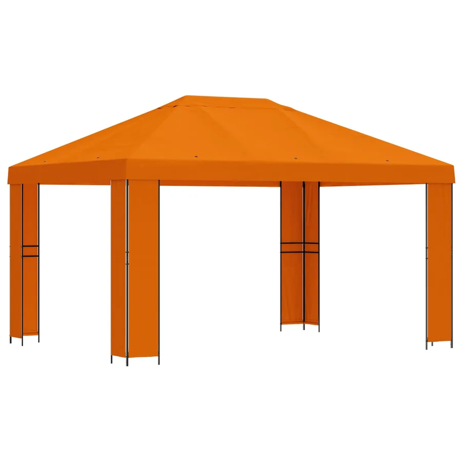 Pavillon 4 × 3 m Orange Polyester et Acier 190 gsm - 2