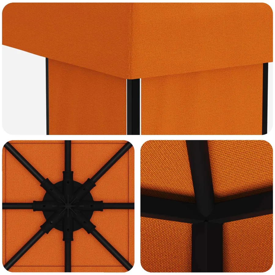 Pavillon 4 × 3 m Orange Polyester et Acier 190 gsm - 5