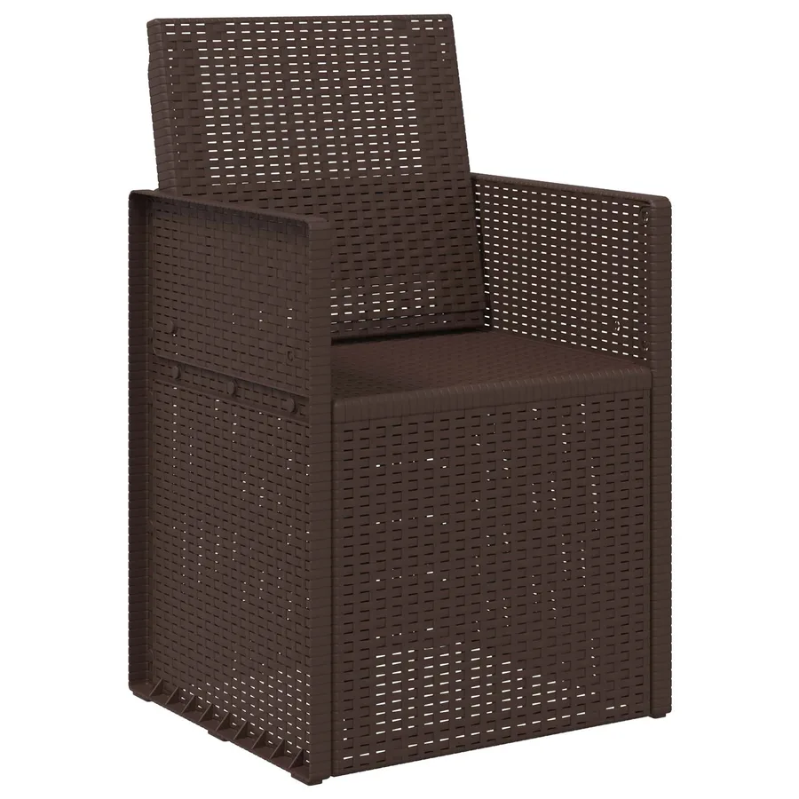 Chaises de jardin salle à manger 2 pcs Marron PP - 4