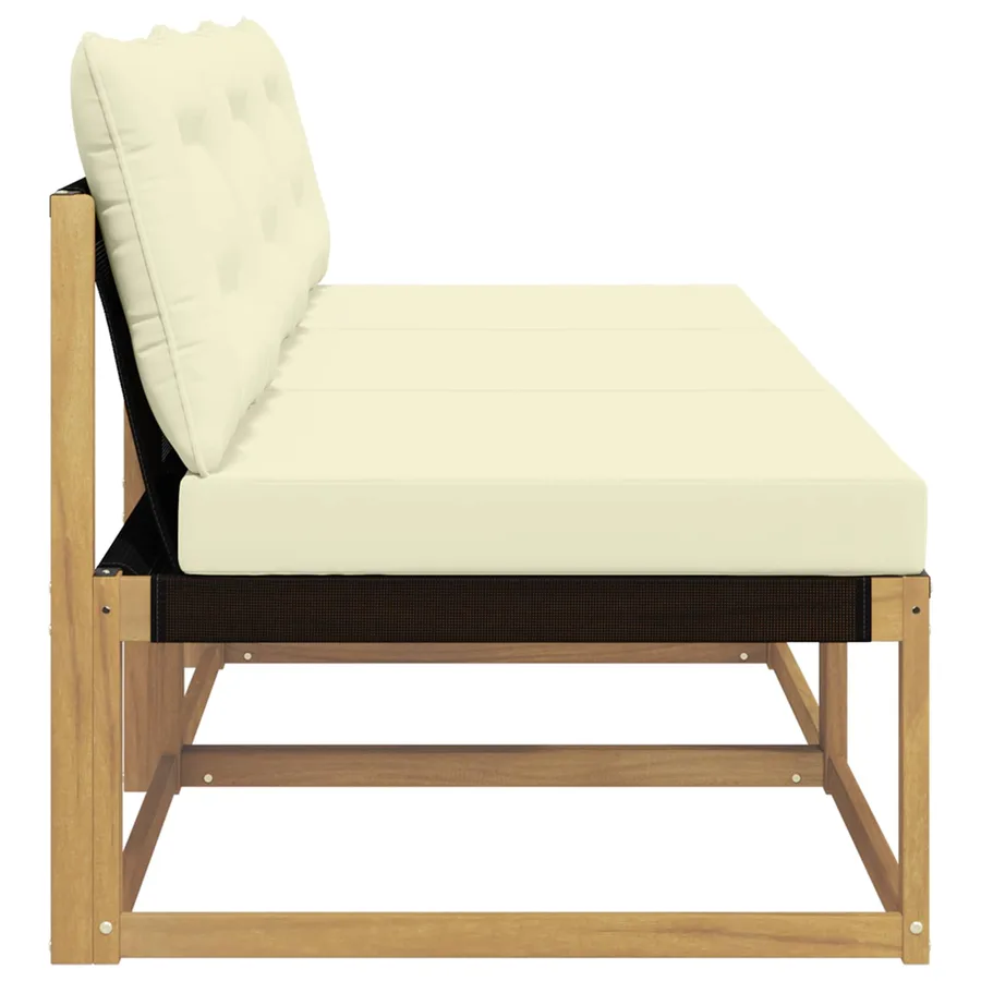 Sofa de milieu extérieur Bois d'acacia massif et Textilène - 5
