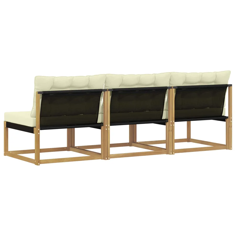 Sofa de milieu extérieur Bois d'acacia massif et Textilène - 6