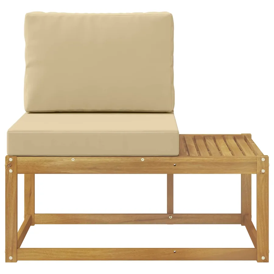 Canapé d'extérieur en bout avec coussin Blanc 91 x 63 x 73 cm - 3