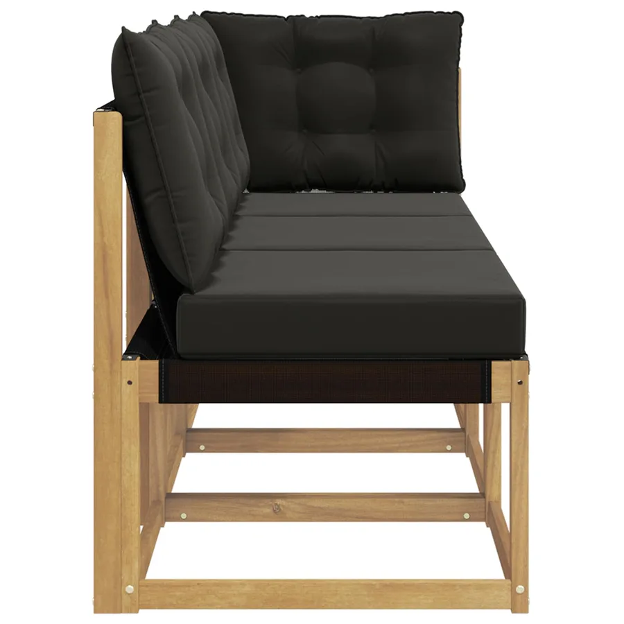 Canapé d’extérieur milieu et coin avec coussin 3 Pièce Blanc - 6