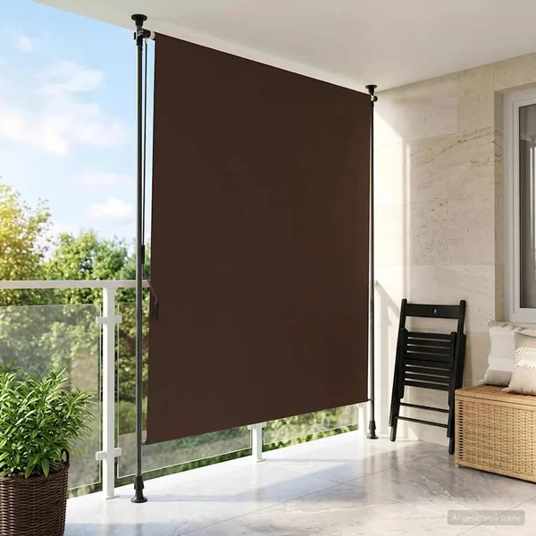 Store Roulant Extérieur Marron 120 x 270 cm