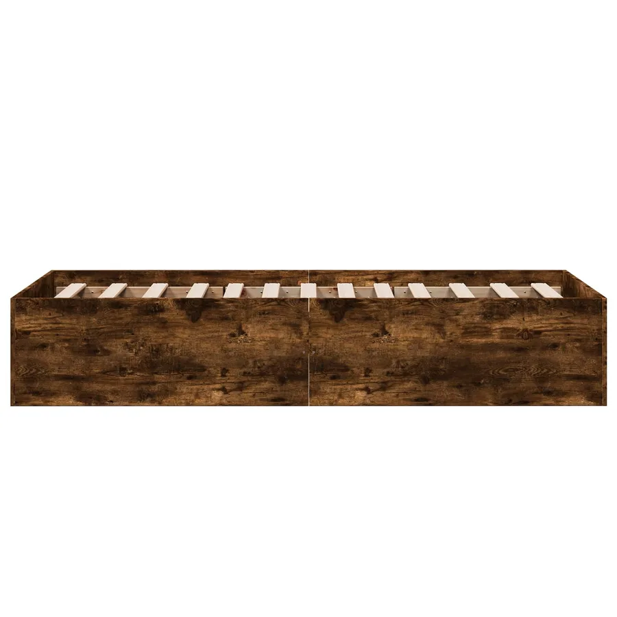 Cadre de lit au sol Chêne fumé 80 x 200 cm Bois d'ingénierie - 5