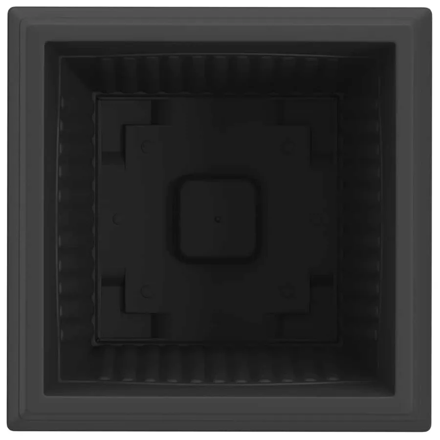 Pot de Fleurs Carré 6 pcs Noir 43 x 43 x 33,5 cm Plastique - 7