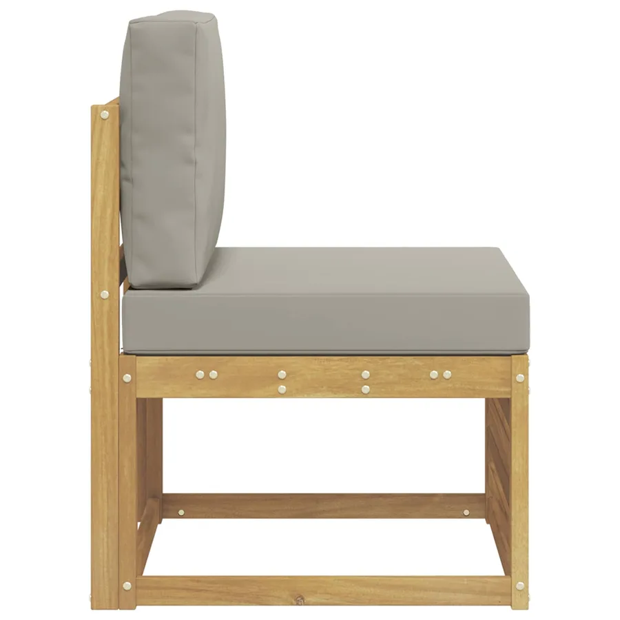 Sofa de milieu extérieur Bois d'Acacia Massif Blanc - 4