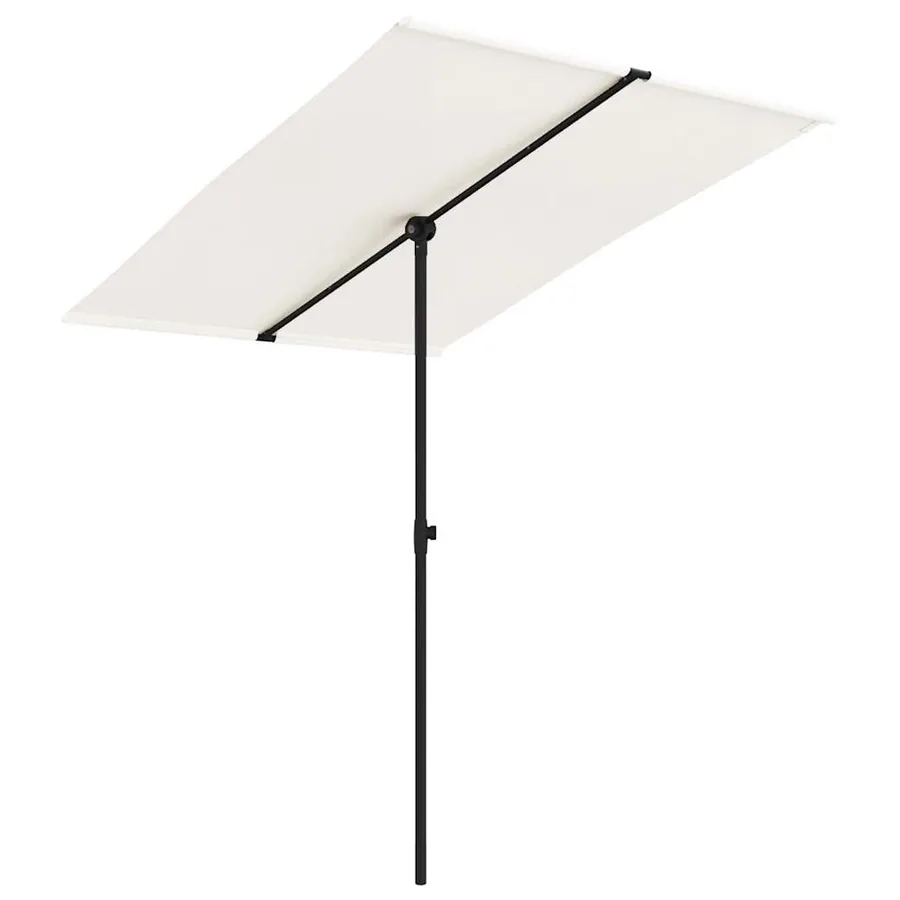 Parasol de jardin avec mât en aluminium 2x1,5 m Blanc sable - 2