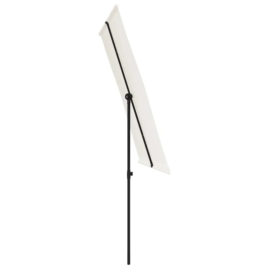 Parasol de jardin avec mât en aluminium 2x1,5 m Blanc sable - 5