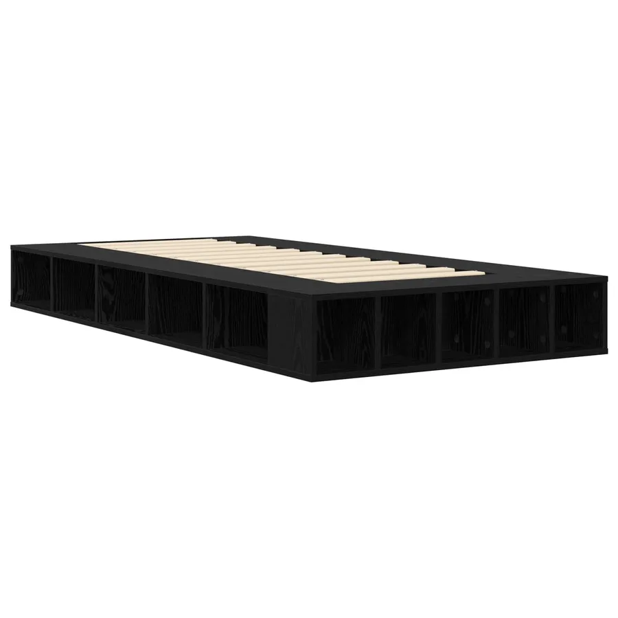Cadre de lit avec rangement avec étagère Chêne noir 80 x 200 cm - 2