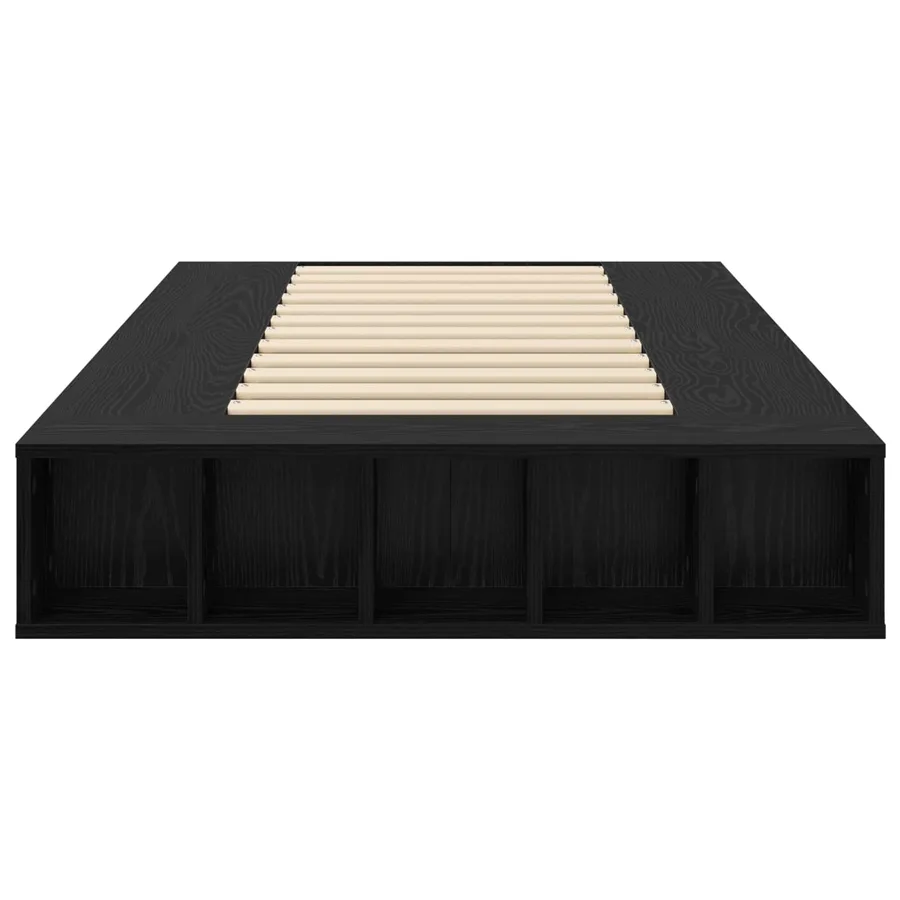 Cadre de lit avec rangement avec étagère Chêne noir 80 x 200 cm - 3