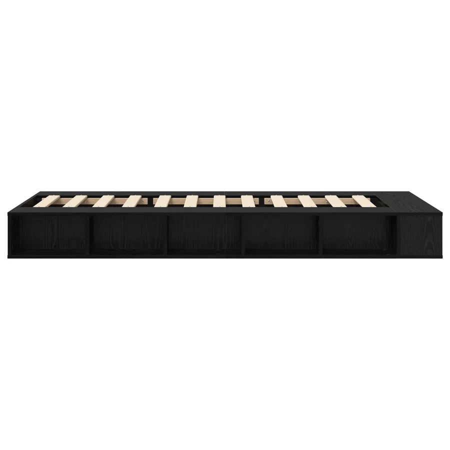 Cadre de lit avec rangement avec étagère Chêne noir 80 x 200 cm - 4