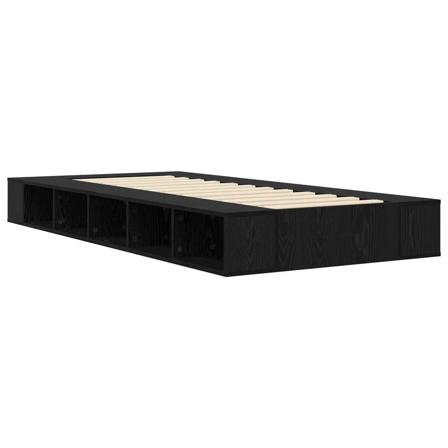 Cadre de lit avec rangement avec étagère Chêne noir 80 x 200 cm - 5