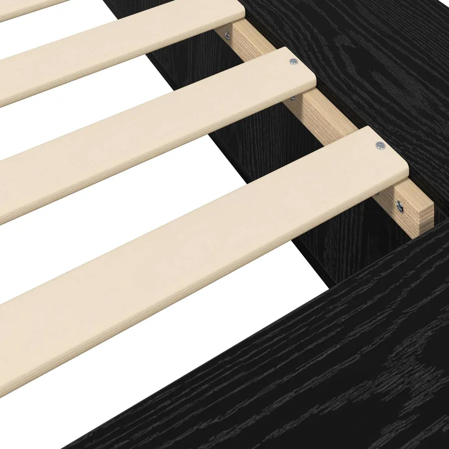 Cadre de lit avec rangement avec étagère Chêne noir 80 x 200 cm - 7