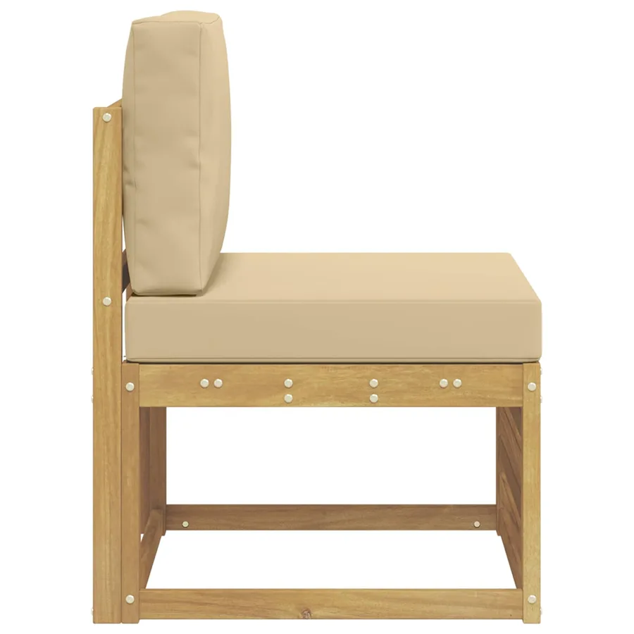 Sofa de milieu extérieur Bois d'Acacia Massif Blanc - 4