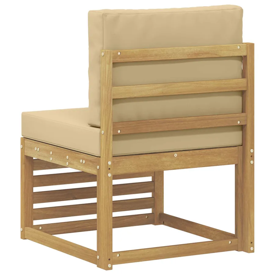 Sofa de milieu extérieur Bois d'Acacia Massif Blanc - 5