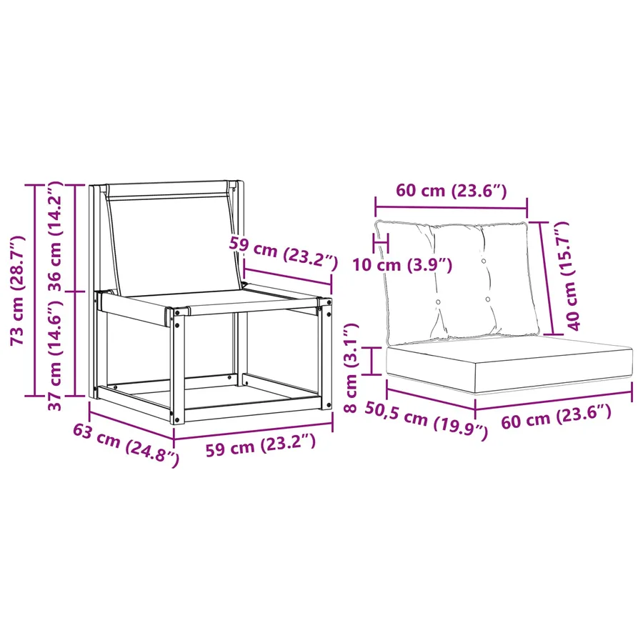 2 Pièce Sofa de milieu extérieur - 8