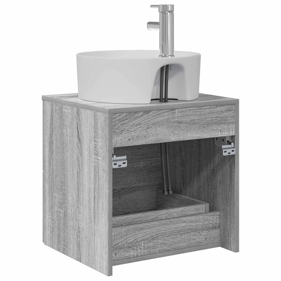 Vanité de lavabo mural Sonoma gris 49,5 x 44,5 x 65 cm - 5